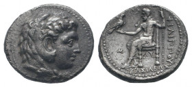 KINGS of MACEDON.Philip III.323-317 BC. Babylon mint.AR Tetradrachm.ΦIΛIΠΠOY, Zeus enthroned left, holding sceptre and eagle at left, M, ΛY below the ...