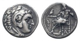 KINGS of MACEDON. Alexander III. The Great.336-323 BC.Sardes mint.AR Drachm.Head of Herakles right, wearing lion skin headdress / AΛΕΞΑΝΔΡΟΥ, Zeus Aet...