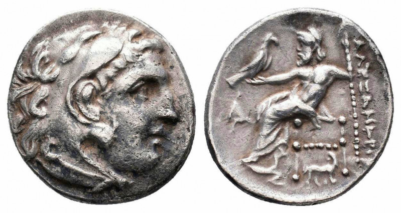 KINGS of MACEDON.Alexander III.336-323 BC.Uncertain Mint.AR Drachm.Head of Herak...