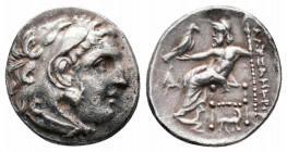 KINGS of MACEDON.Alexander III.336-323 BC.Uncertain Mint.AR Drachm.Head of Herakles right, wearing lion's skin headdress / AΛΕΞΑΝΔΡΟΥ;Zeus seated left...