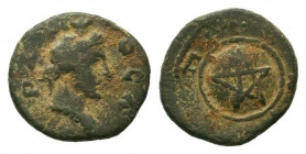 MYSIA.Pitane.Time of Domitian.81-96.AE Bronze. ΘΕΑN PΩ MH Turreted and draped bust of Roma to right / ΠITANAIΩN, pentagram within shield.RPC II online...