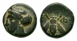 IONIA.Ephesos.4th-3th Centries BC.AE Bronze.Turreted female head left / E-Φ, bee with straight wings. BMC 68-70.Good fine.

Weight : 1.2 gr

Diameter ...