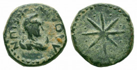PHRYGIA.Laodicea.Pseudo autonomous Issue.Circa 1st Century AD.AE Bronze.ΛAOΔIKЄωN, bust of Men set on crescent to right, wearing Phrygian cap / Star o...