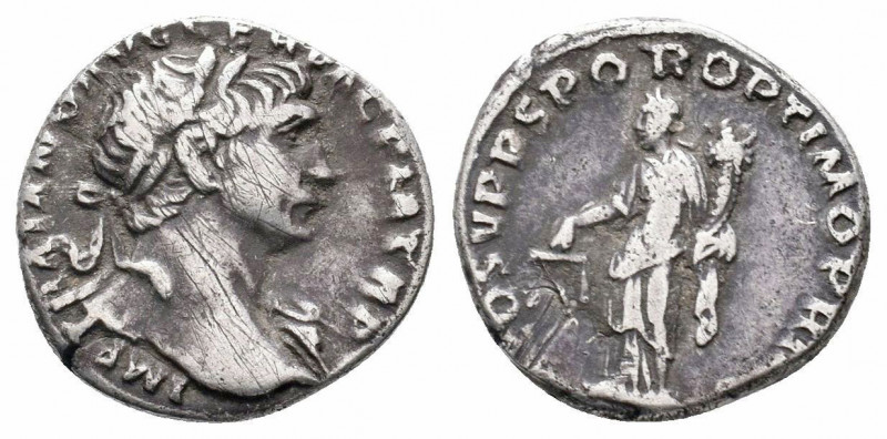 TRAJAN.98 - 117 AD.Rome Mint.AR Denarius.IMP TRAIANO AVG GER DAC P M TR P, bust ...