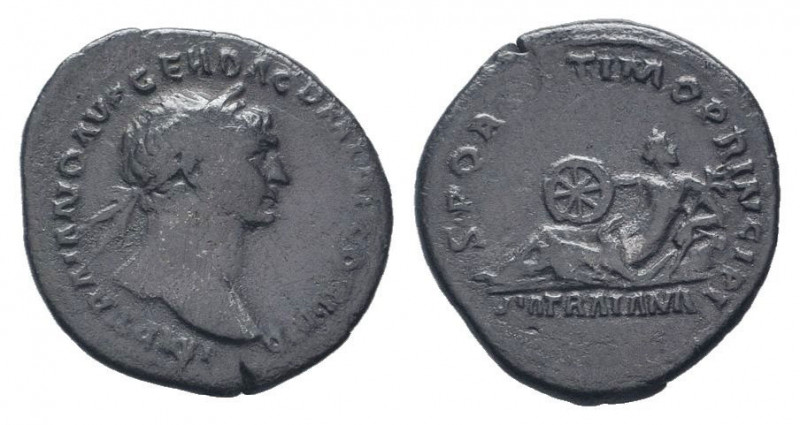 TRAJAN.98-117 AD.Rome min.AR Denarius.IMP TRΛIΛNO AVG GER DΛC P M TR P COS VI P ...