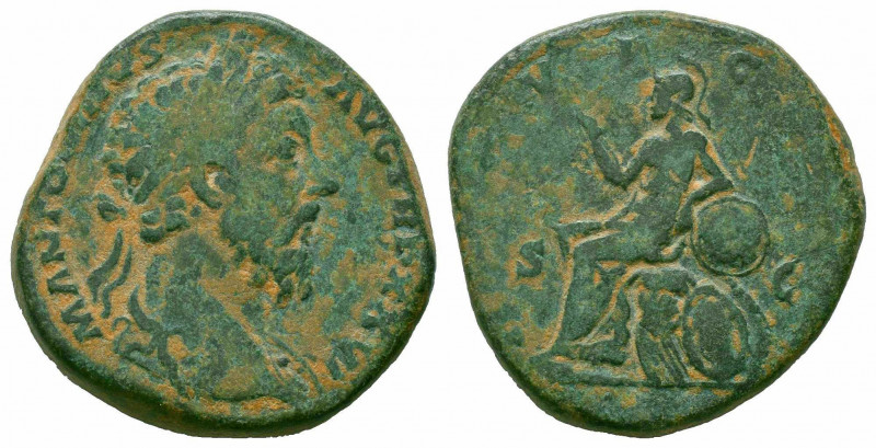 MARCUS AURELIUS.161 – 180 AD.Rome Mint.AE Sestertius. M ANTONINVS AVG TR P XXVI,...