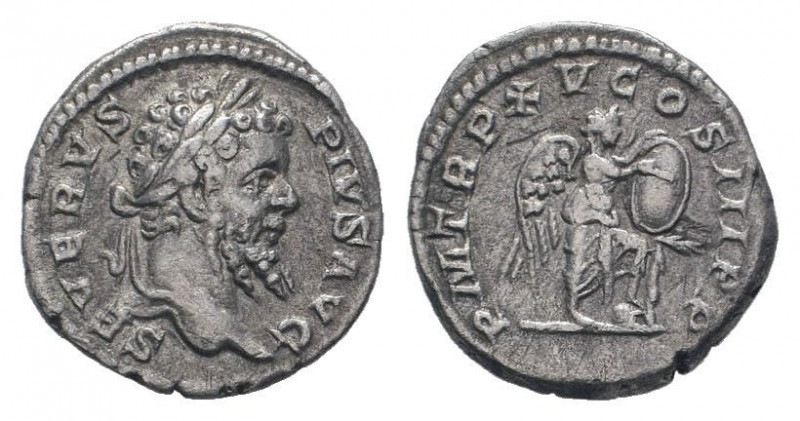 SEPTIMIUS SEVERUS.193-211 AD.Rome mint.AR Denarius.SEVERVS PIVS AVG, Head of Sep...