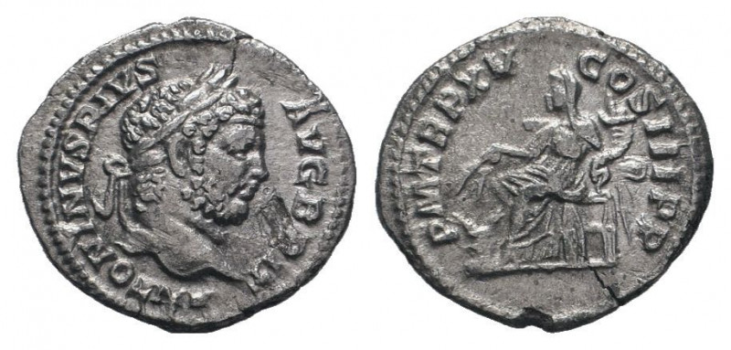 CARACALLA.198-217 AD.Rome mint.AR Denarius.ANTONINVS PIVS AVG BRIT, Head of Cara...