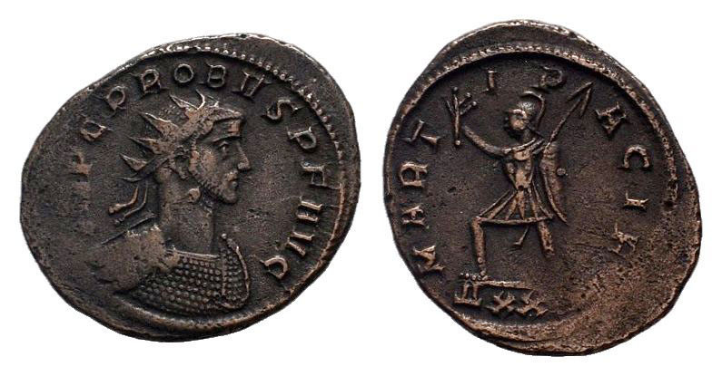 PROBUS.276-282 AD.Ticinum mint.AR Antoninianus.IMP C PROBVS AVG, Radiate and cui...