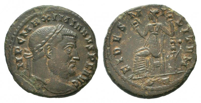 MAXIMIANUS.305-307 AD.Ticinum mint.AE Follis. IMP C MAXIMIANVS P F AVG, Head of ...