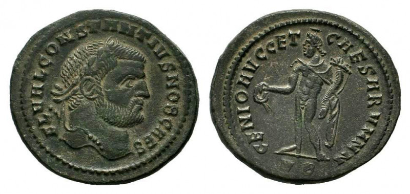 CONSTANTINE I. 307-337 AD. AE Follis.FL VAL CONSTANTINVS NOB CAES, Head of Const...