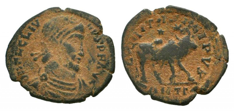 JULIAN II. 355-361 AD. Antioch mint.AE Follis. D N FL CL IVLI ANVS P F AVG, Bust...