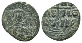 ROMANUS III. 1028-1034 AD.Constantinople mint. Class B anonymous follis. IC-XC to right and left of bust of Christ facing with nimbate cross behind he...