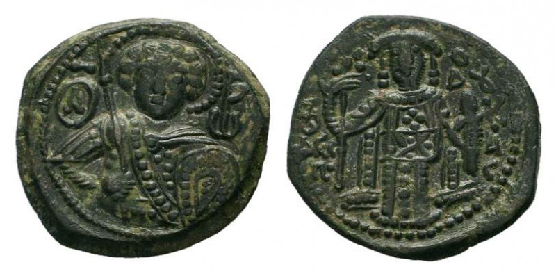JOHN III. Emperor of Nicaea.1222-1254 AD.Magnesia mint.AE Tetarteron.Facing bust...