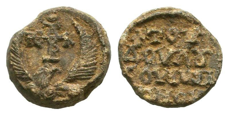 BYZANTINE LEAD SEAL.Circa 11 th- 12 th Century AD.PB Seal.Eagle, with spread win...