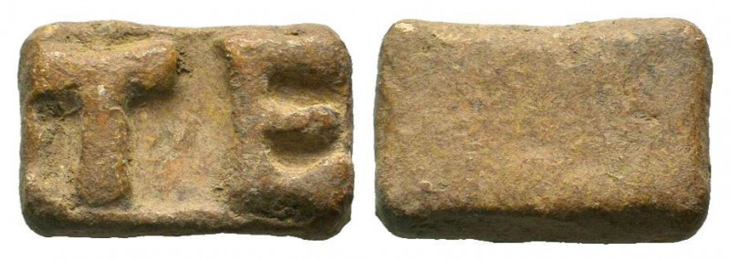 GREEK WEIGHT. Circa 4th-2nd Century BC.PB Tetarton.TE, mark of value / Blank.Goo...