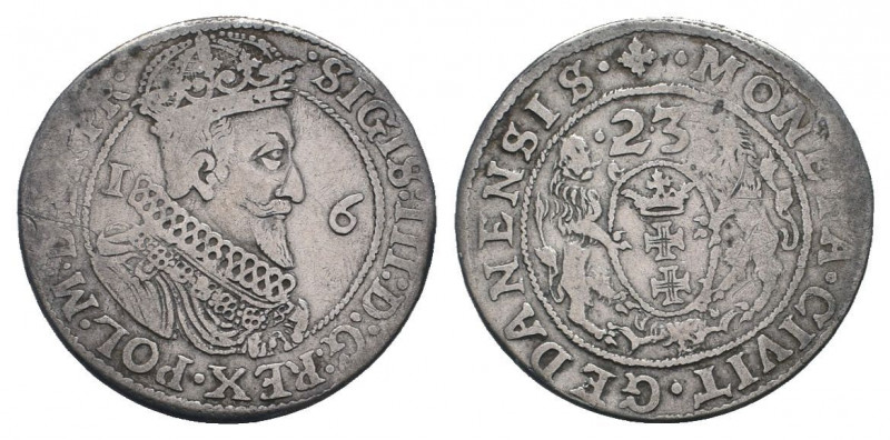 POLAND. Sigismund III.1587-1632 AD.Danzig mint.AR SIGIS III D G REX POL M D L R ...