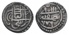 SARUHAN.Ishaq bin Ilyas.1358-1390 AD. AR Akce.No mint.No date.Arabic legand / Arabic legand.Album 1248.

Weight : 1.1 gr

Diameter : 13 mm