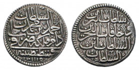OTTOMAN EMPIRE.Ahmed III.1703-1730 AD.Qustantiniya mint.1115 AH.AR 20 Para. Arabic legend and date / Arabic legend. Pere 521; Sultan 981.Good very fin...