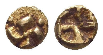 IONIA.Uncertain. Circa 650-550 BC.EL 1/24 Stater. Raised quadripartite / Incuse ...