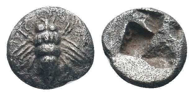 IONIA.Ephesos. Circa 550-500 BC. AR Obol.Bee / Incuse punch.Karwiese series III,...