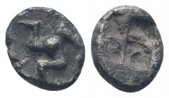 PAMPHYLIA. Aspendos.5th century BC.AR Obol.Triskeles surrounded by pellets / Quadripartite incuse square. Rosen 392.Very fine. 

Weight : 1.0 gr

Diam...