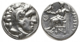 MACEDONIAN KINGDOM. Alexander III the Great (336-323 BC). AR drachm (4.20g, 15,5mm). Posthumous issue of 'Colophon', ca. 310-301 BC. Head of Heracles ...
