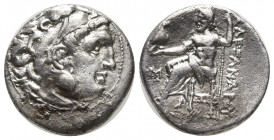 MACEDONIAN KINGDOM. Alexander III the Great (336-323 BC). AR drachm (16mm, 4.14 gm). Lifetime issue of Miletus, ca. 325-323 BC. Head of Heracles right...