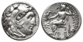 Kings of Macedon. Magnesia ad Maeandrum. Philip III Arrhidaeus 323-317 BC. Drachm AR 17mm., 4,23g. Head of Herakles right, wearing lion skin headdress...