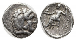 KINGS OF MACEDON. Alexander III 'the Great' (336-323 BC). Obol. Uncertain mint. Obv: Head of Herakles right, wearing lion skin. Rev: AΛEΞANΔPOY. Zeus ...