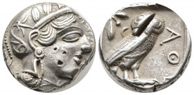 ATTICA, Athens. Circa 454-404 BC. AR Tetradrachm (23,5mm, 17.15g). Helmeted head of Athena right / Owl standing right, head facing; olive sprig and cr...