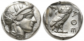 ATTICA, Athens. Circa 454-404 BC. AR Tetradrachm (23,5mm, 17,20g). Helmeted head of Athena right / Owl standing right, head facing; olive sprig and cr...