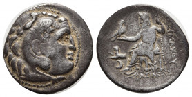 KINGS OF THRACE. Lysimachos (305-281 BC). Drachm. Kolophon.
Obv: Head of Herakles right, wearing lion skin.
Rev: BAΣIΛEΩΣ ΛYΣIMAXOY.
Zeus seated left ...