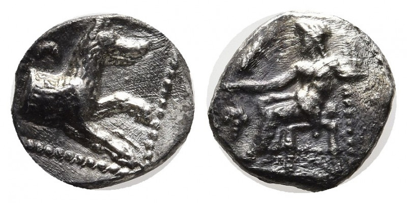 LYCAONIA, Laranda. Circa 324/3 BC. AR Obol (11 mm, 0.65 g). Baaltars seated left...