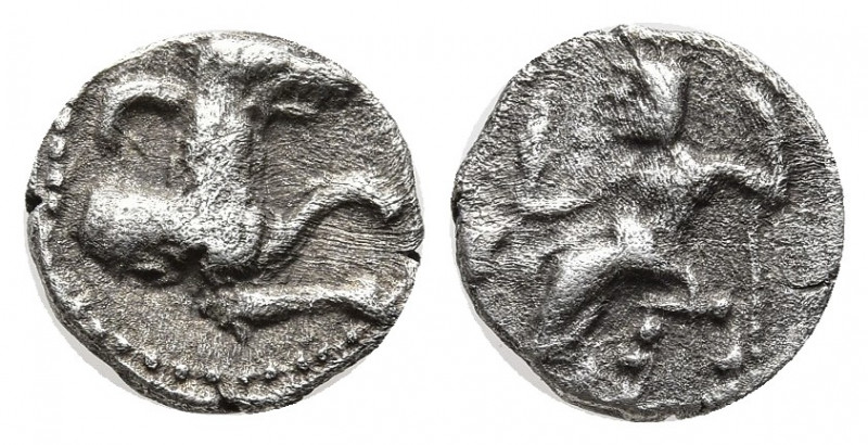 LYCAONIA, Laranda. Circa 324/3 BC. AR Obol (9mm, 0.65g) Baaltars seated left, ho...