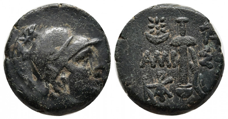 PONTOS. Amisos. Ae (Circa 120-85 BC). Time of Mithradates VI Eupator.
Obv: Helme...