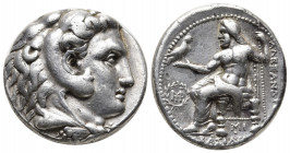 Seleukid Empire, Seleukos I Nikator AR Tetradrachm. In the name and types of Alexander III of Macedon. Babylon, circa 311-300 BC. Head of Herakles rig...