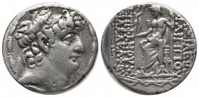 SYRIA, Seleukid Kings of. Philip I Philadelphos. 98-83 BC. AR Tetradrachm (15.14g, 25mm). Antioch mint. Diademed head right; filleted border / BAΣIΛEΩ...