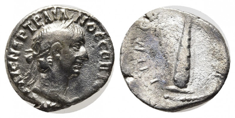 Cappadocia, Caesarea. Trajan. A.D. 98-117. AR hemidrachm (13,5 mm, 1.62 g). Stru...