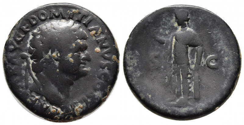 Domitian. As Caesar, AD 69-81. Æ As (26mm, 9,48 g). Rome mint. Struck under Vesp...