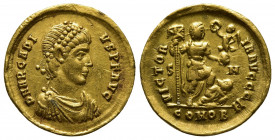 Arcadius, 383-408. Solidus (Gold, 20 mm, 4.43 g), Sirmium, 402-408. D N ARCADI-VS P F AVG Pearl-diademed, draped and cuirassed bust of Arcadius to rig...