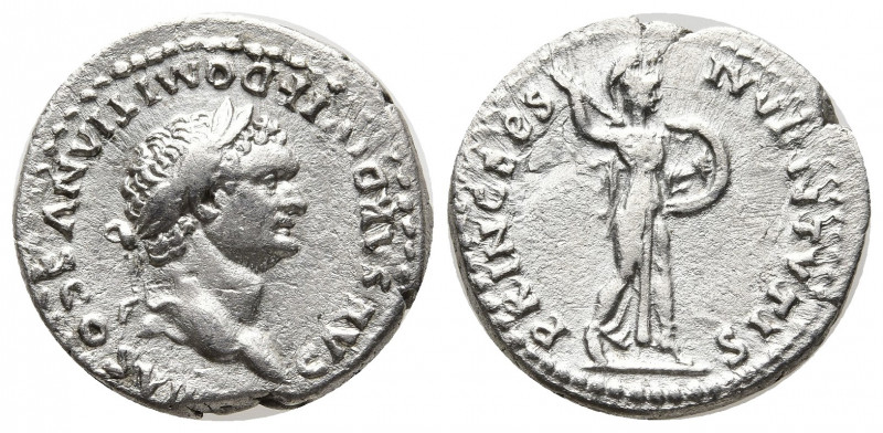 DOMITIAN (Caesar, 69-81). Denarius. Rome.
Obv: CAESAR DIVI F DOMITIANVS COS VII....