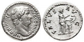 HADRIAN. 117-138 AD. AR Denarius (3.21g 17mm). Struck circa 134-138 AD. HADRIANVS AVG COS III P P, bare head right / SALVS AVG, Salus standing right, ...