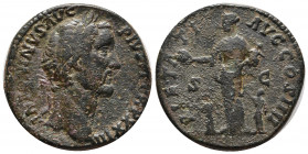 ANTONINUS PIUS, (A.D. 138-161), AE sestertius, (23.74 g), Rome mint, issued A.D. 159-60, obv. laureate head of Antoninus Pius to right, around ANTONIN...