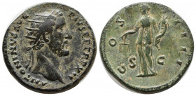 Antoninus Pius (138-161), Dupondius, Rome, AD 148-149; AE (13.82 gr; 26mm); ANTONINVS AVG - PIVS P P TR P XII, radiate head r., Rv. COS - IIII, Aequit...