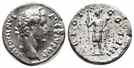 Antoninus Pius (138-161), Denarius, Rome, AD 145-161 AR (2,93g , 17mm ) ANTONINVS - AVG PIVS P P, laureate head r., Rv. TR POT - COS IIII, Virtus stan...