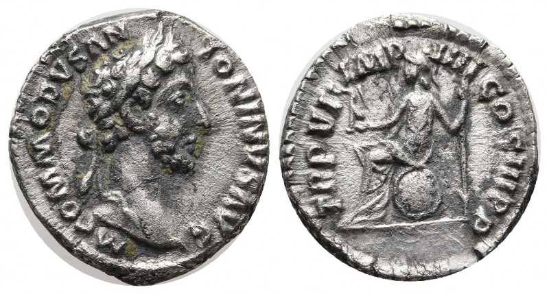 Commodus. A.D. 177-192. AR denarius (17 mm, 3.32 g). Rome mint, Struck A.D. 180-...