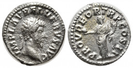 Lucius Verus AR Denarius. Rome, AD 161. IMP L AVREL VERVS AVG, laureate head to right / PROV DEOR TR P COS II, Providentia standing to left, holding g...