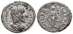 Maximinus I Thrax (235-238 AD). AR Denarius (20 mm, 3.05 g), Rome, 235/236.
Obv. IMP MAXIMINVS PIVS AVG, Laureate, draped and cuirassed bust to right....