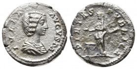 Julia Domna. Augusta, A.D. 193-217. AR denarius (19 mm, 2.50 g). Rome, under Septimius Severus and Caracalla, ca. A.D. 200-207. IVLIA AVGVSTA, draped ...